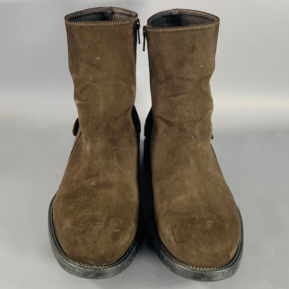 TOD'S Size 8 Brown Suede Side Zipper Ankle Boots - Picture 4 of 8